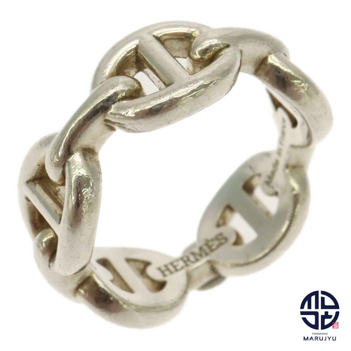 HERMES エルメス Ag925 シルバー SILVER シェーヌ・ダンクル・アンシェネ リング 指輪 #50 約10号 ジュエリー アクセサリー ブランド拍卖