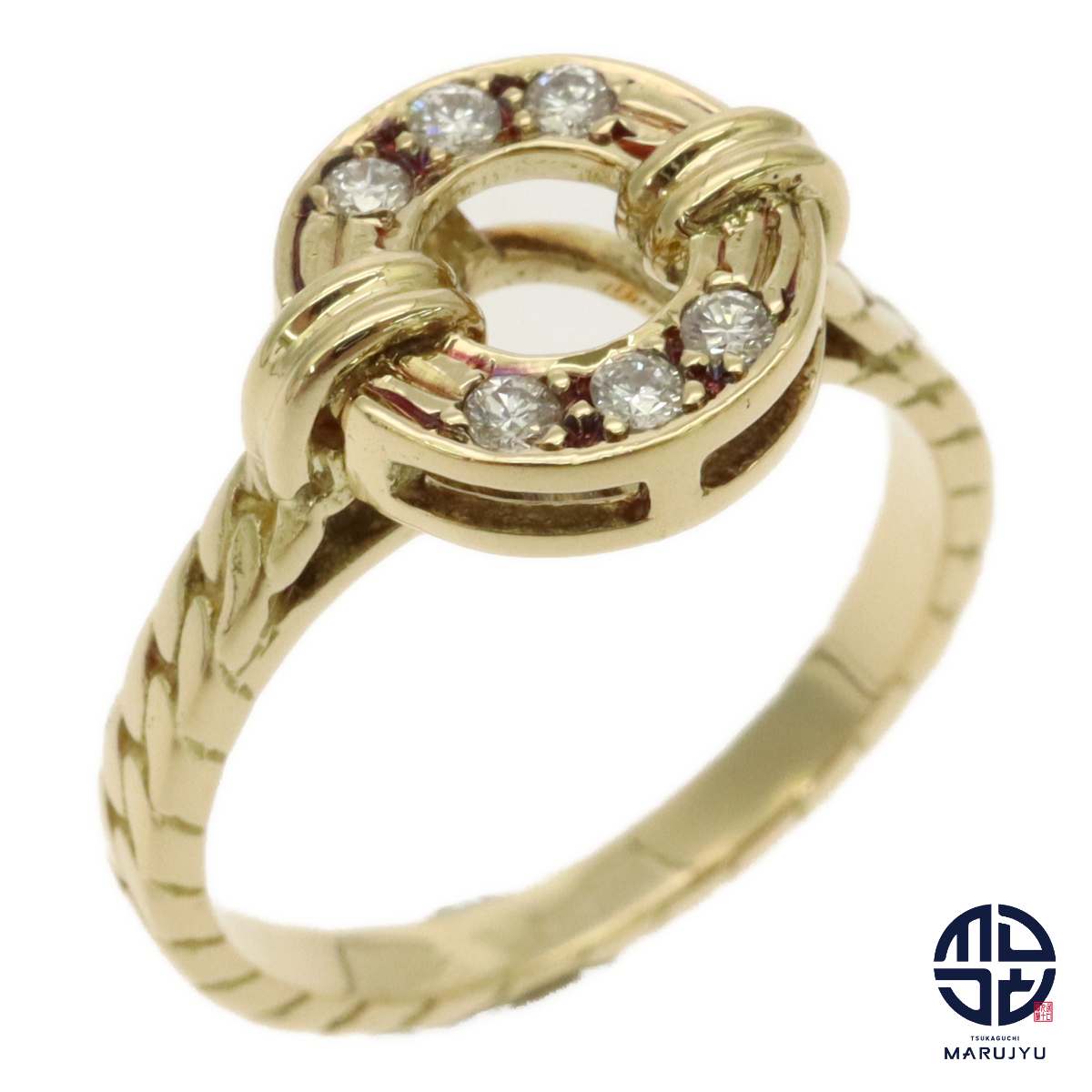 MAUBOUSSIN モーブッサン K18YG 18金イエローゴールド 18KTS ダイヤ サークルデザイン 丸 リング 指輪 ジュエリー アクセサリー 約11.5号拍卖