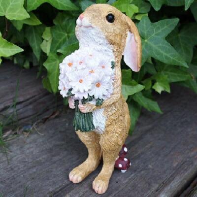 うさぎの置物 ウサギ ラビット花束 T82799 兎 オーナメント ガーデン オブジェ 置物 ガーデニング インテリア リアル拍卖