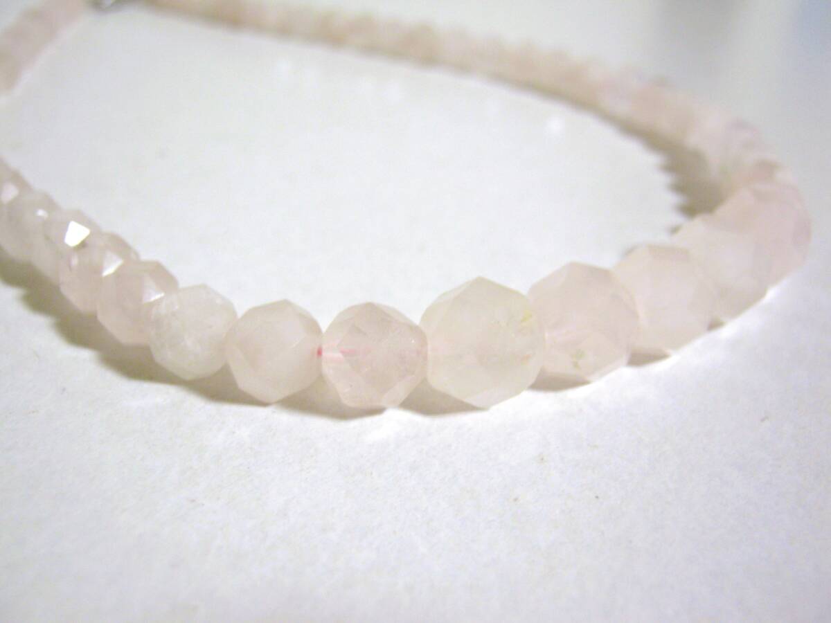 【紅水晶 ネックレス 切子カット】ローズクォーツ パワーストーン レディース 10月 誕生石 天然石 紅石英 おしゃれ お洒落 ピンク お守り拍卖