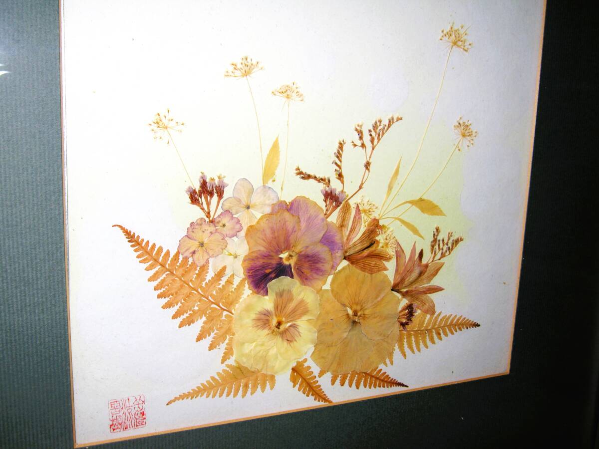 【大型 フラワーアート 額装 押し花】額縁 インテリア おしゃれ アルミフレーム アート作品 アンティーク ビンテージ レトロ お洒落拍卖