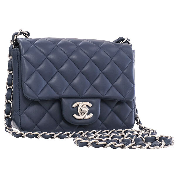 送料無料 本物 極美品 CHANEL シャネル ミニマトラッセチェーンショルダーバック ネイビー ラムスキン おしゃれ クロスボディ 高級拍卖