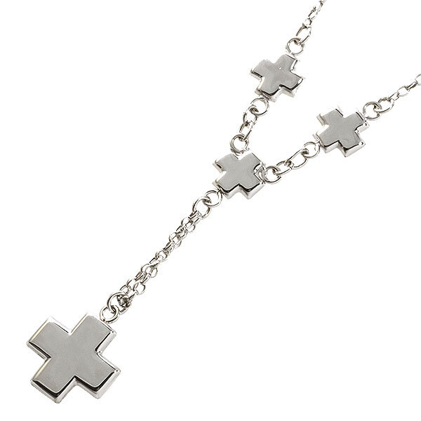 送料無料 本物 デザインネックレス K14WGホワイトゴールド クロス十字架 レディース メンズペンダント アクセサリー おしゃれ 可愛い拍卖