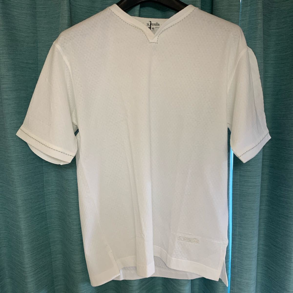 SUPERIOR 半袖 Tシャツ 白 Vネック L拍卖