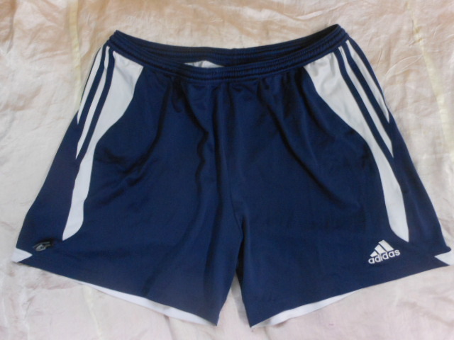 ◆高機能 CLIMA-LITE仕様 adidas アディダス 紺x白 パンツ 胴囲80-106cm 総丈42cm拍卖