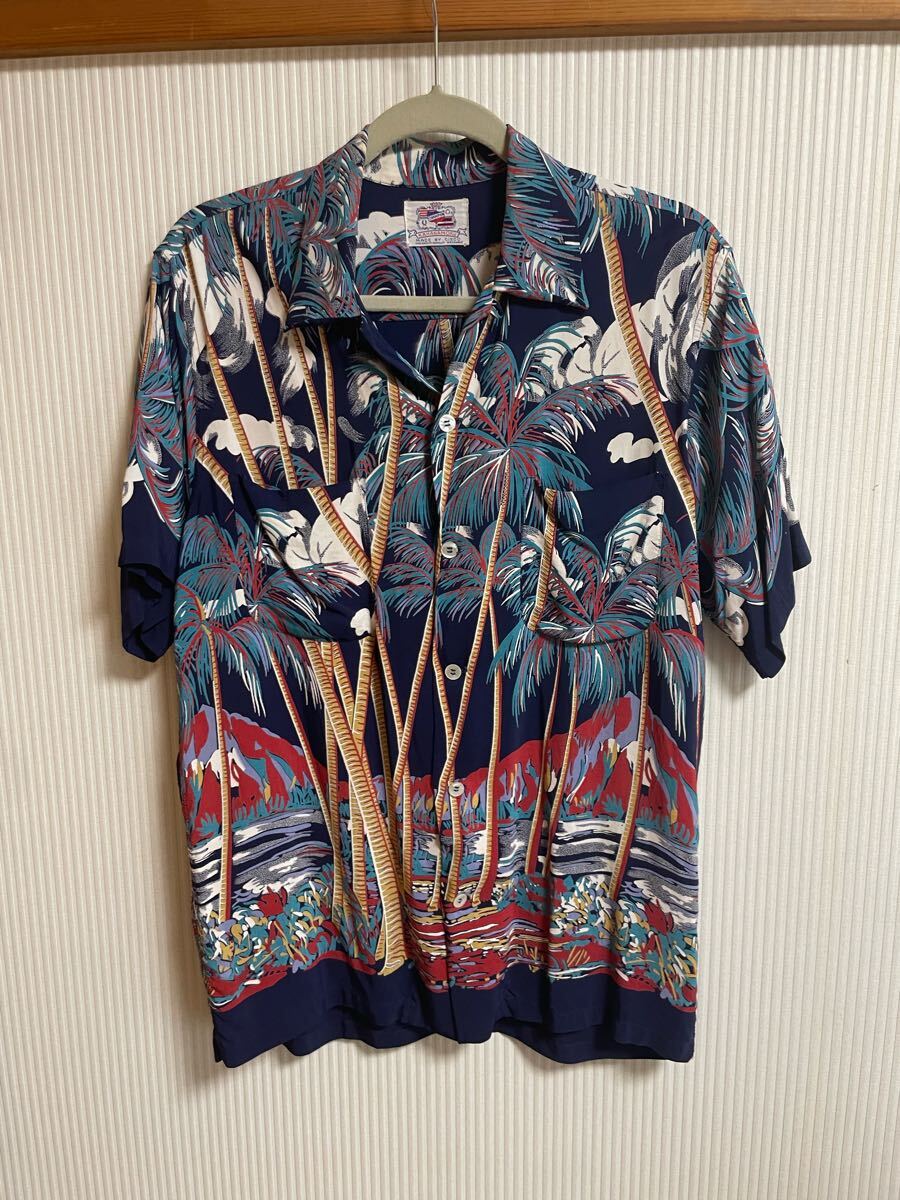 1940’s カハナモク ビンテージ ハワイアンシャツ アロハシャツ パームツリー M拍卖