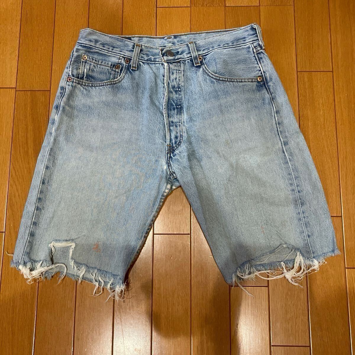 ★W33/古着 リーバイス Levis 501 ショート パンツ ショーツ メンズ コットン デニム 中古 ボトムス 短パン ショー拍卖