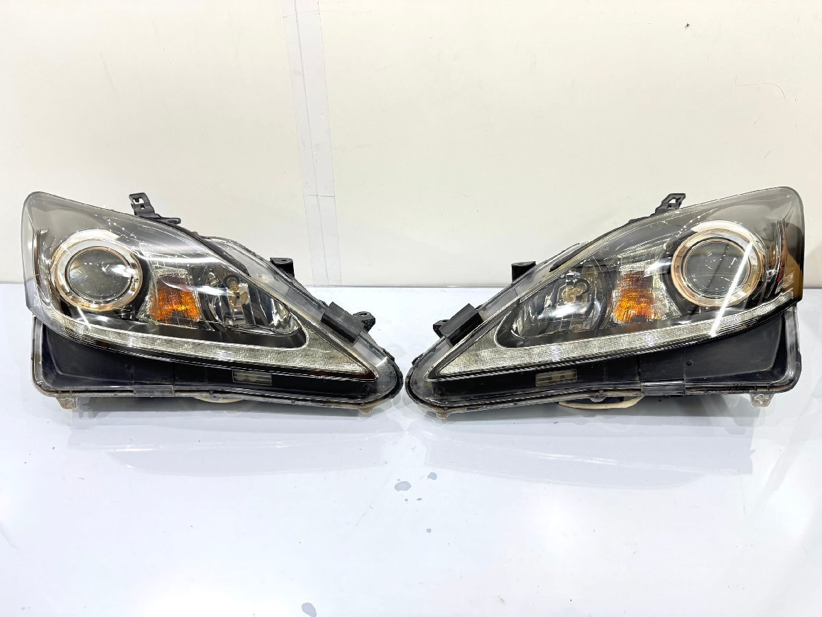 【良品・バラスト付】レクサスIS GSE20 後期 純正HIDヘッドライト左右 KOITO 53-64/刻印1H (Z24-62)拍卖