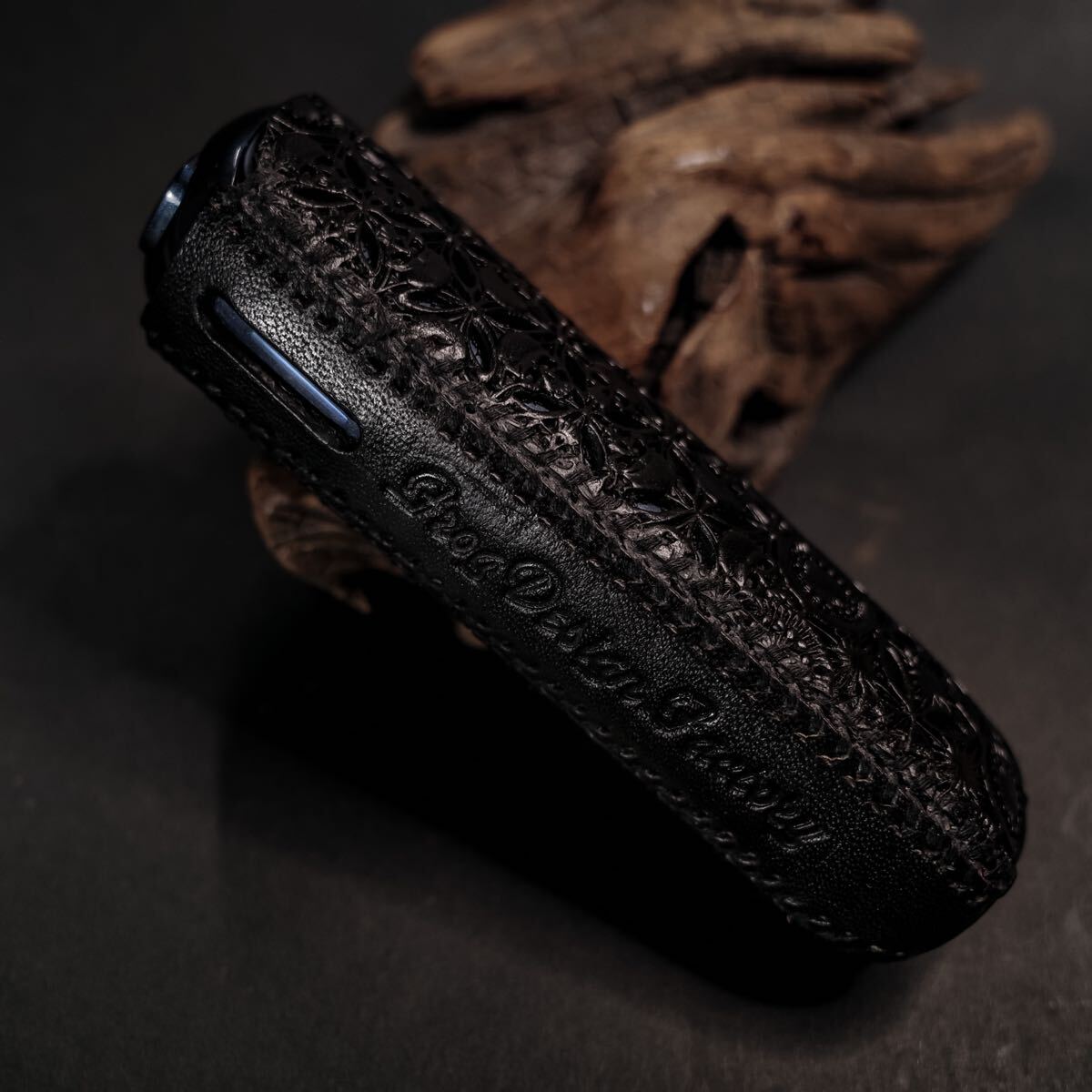 【PloomAURA】プルームオーラ 本革製カバー(ケース)〝髑髏 混〟漆黒拍卖