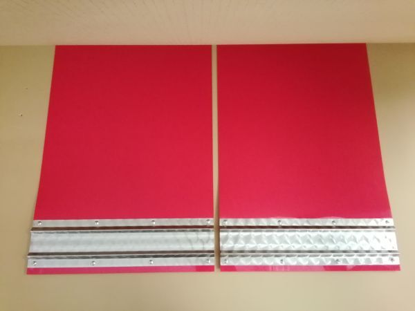 4t用 EVA泥除け ゴム厚3mm レッド ウロコウエイト(ウエイト縦150mm) 二山折り 幅500mm×縦800mm 2枚セット拍卖