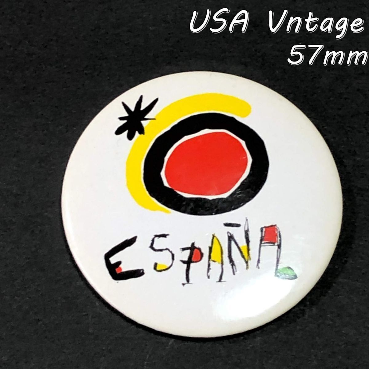 アメリカ 雑貨 ビンテージ 缶バッジ 57mm 『 スペイン愛してる 』 ピンバッチ (BAT487)拍卖