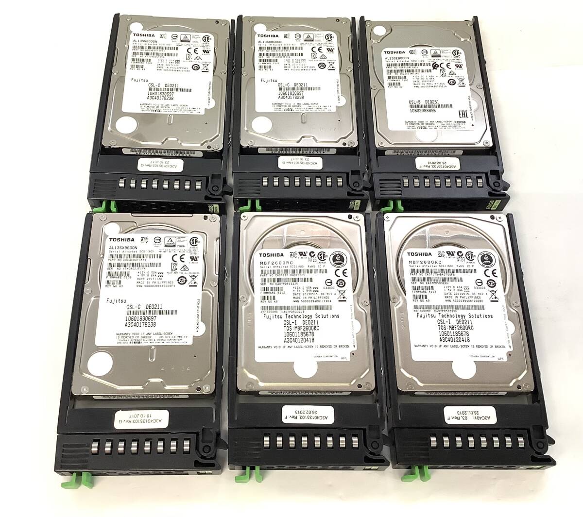 S7062035 TOSHIBA 600GB SAS 10K 2.5インチ HDD 6点【中古動作品】071006拍卖