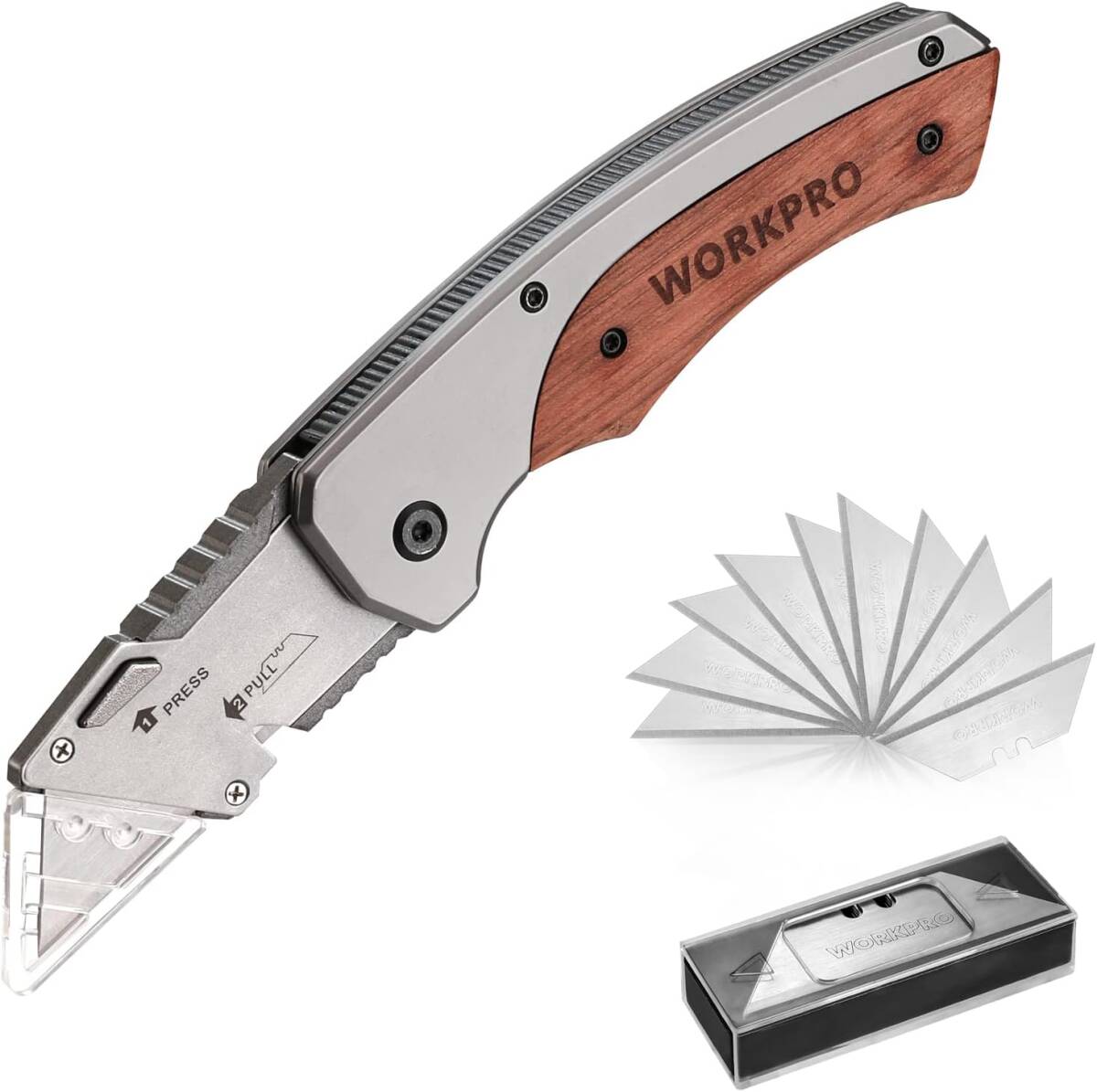 【新品】 WORKPRO ユーティリティナイフ カッターナイフ 折り畳みカッター拍卖