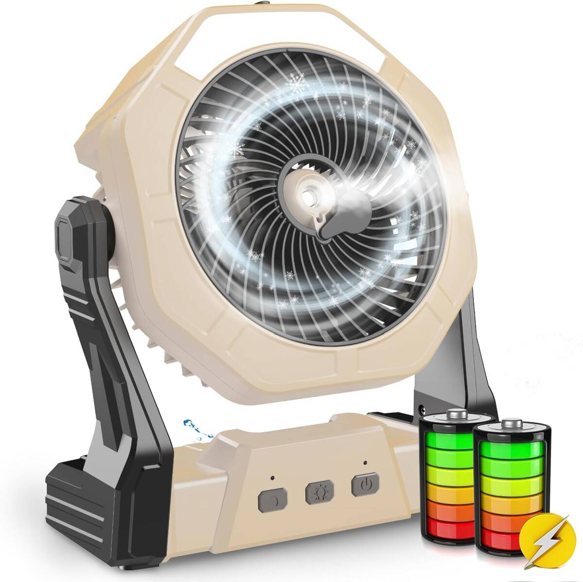 【新品】 Ausic 電池式卓上扇風機 ミスト機能付き 10000mAh USB 充電式キャンプ 扇風機 3段風量階調節 吊り下げ 360°拍卖