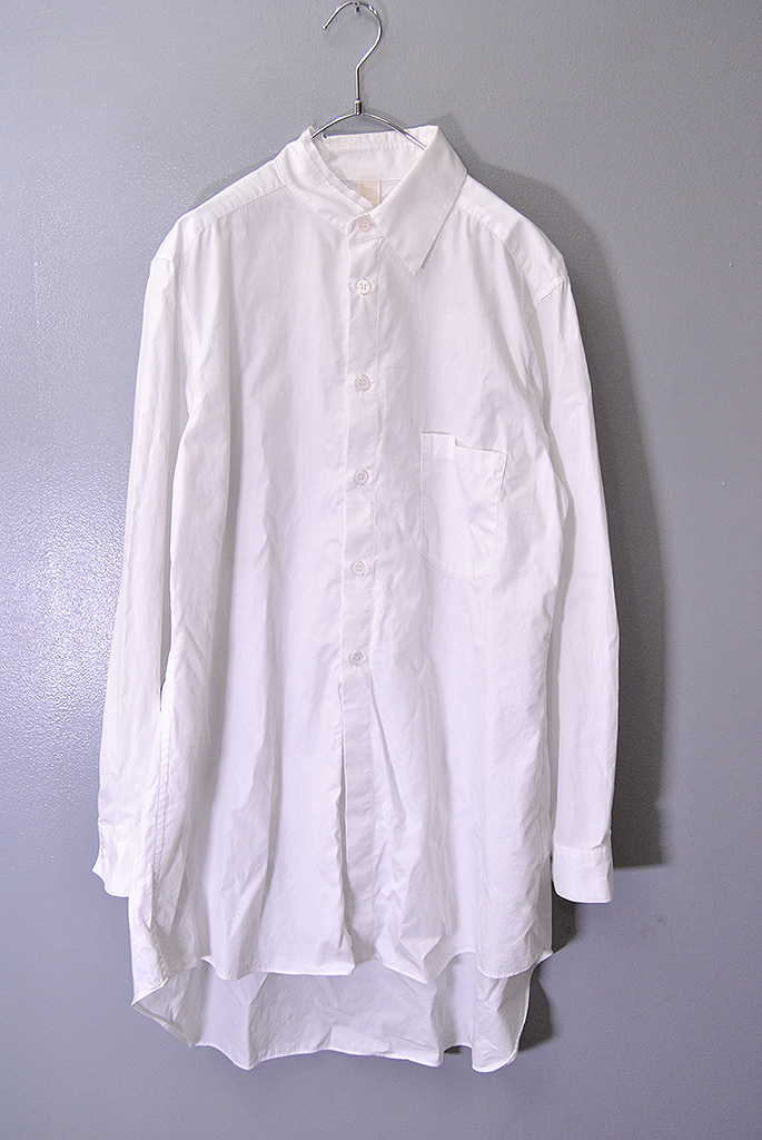 Ground Y 襟切断シャツ グラウンドワイ アシンメトリー 長袖 ホワイト 3拍卖