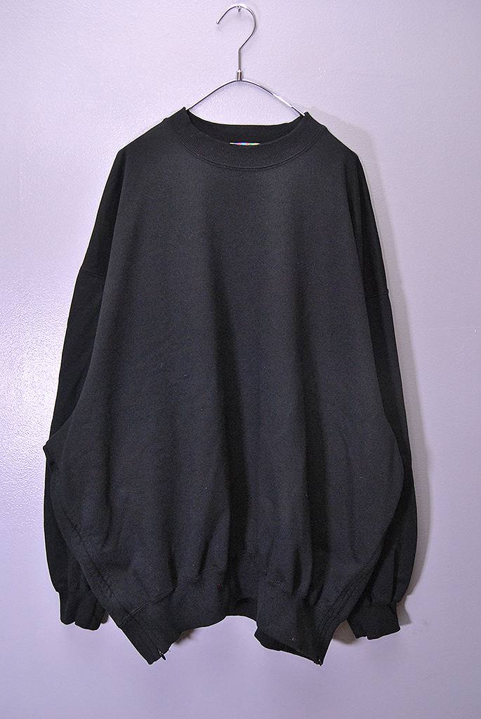 is-ness VENTILATION LONG CREW SWEATSHIRT イズネス ベンチレーション ロング クルーネック スウェット ブラック オーバーサイズ L(48)拍卖