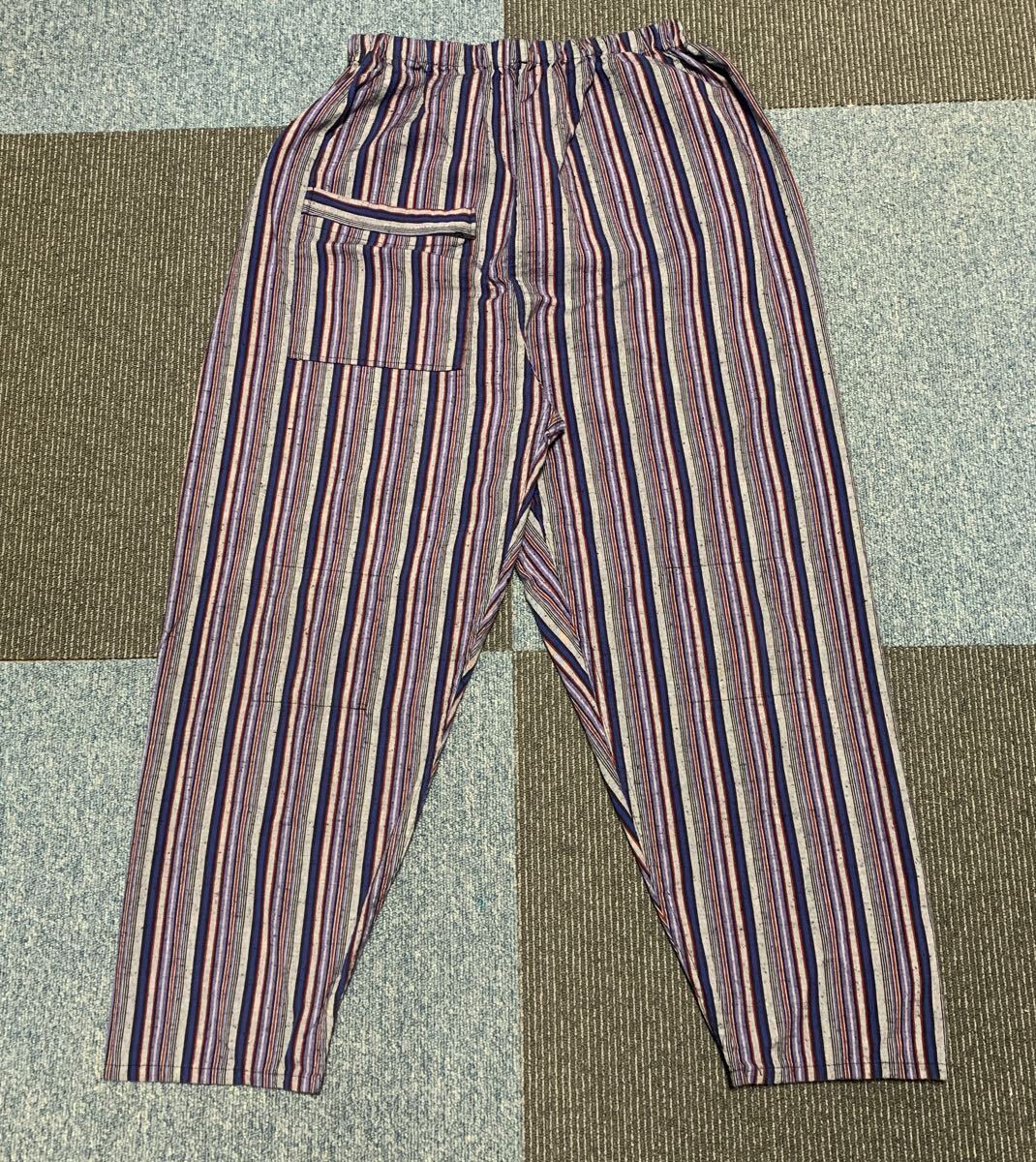 ☆ズボン パンツ もんぺ のら着 野良着 生地 刺し子 リメイク 素材 ハンドメイド 古布 型染め 絣 手作り パッチワーク かすり(A-2440)拍卖