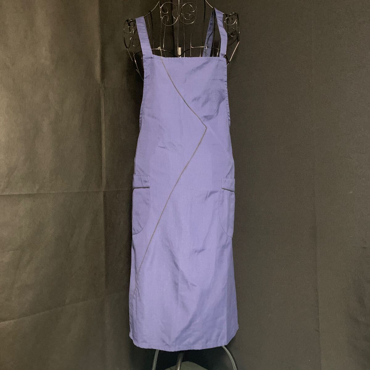 エプロン 紺 ブルー シンプル (A-2291)拍卖