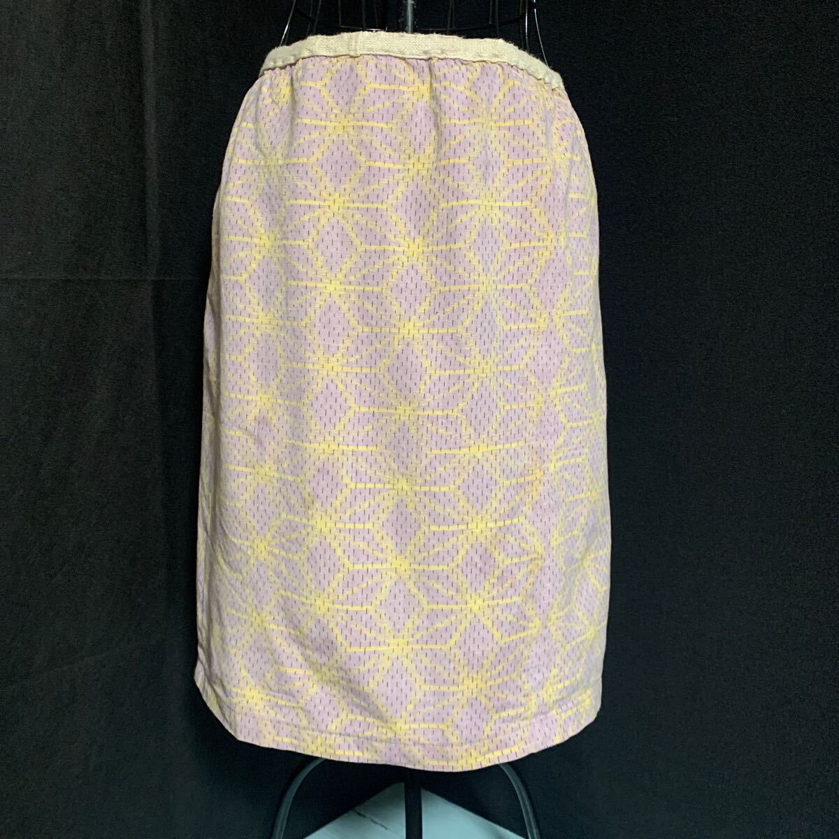 ☆エプロン 前掛け Coppolart 生地 リメイク 素材 ハンドメイド 古布 型染め 手作り パッチワーク カスリ かすり (A-2302)拍卖