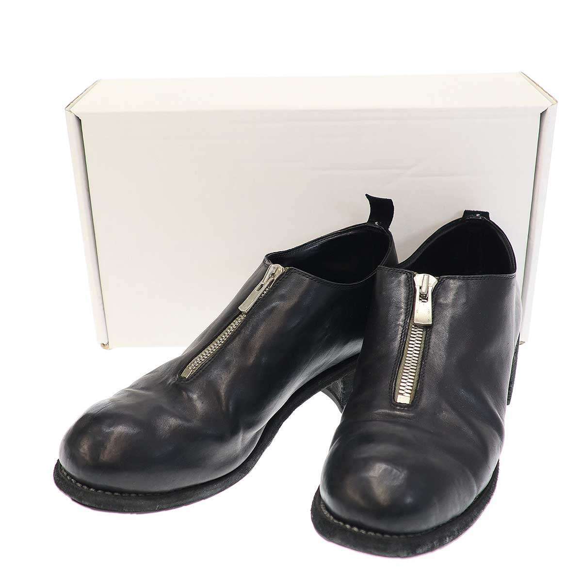 GUIDI グイディ HORSE FULL GRAIN FRONT ZIP SHOES フロントジップレザーシューズ PL0FZ ブラック 42 ITS75KSHWABS拍卖