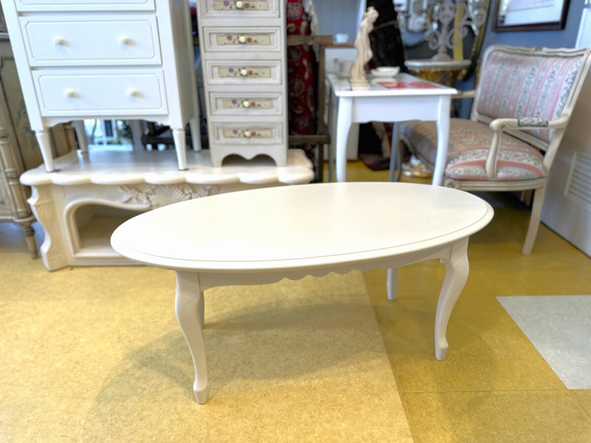 5F18 大塚家具取り扱い フレンチカントリースタイルセンターテーブル ローテーブル 座卓拍卖