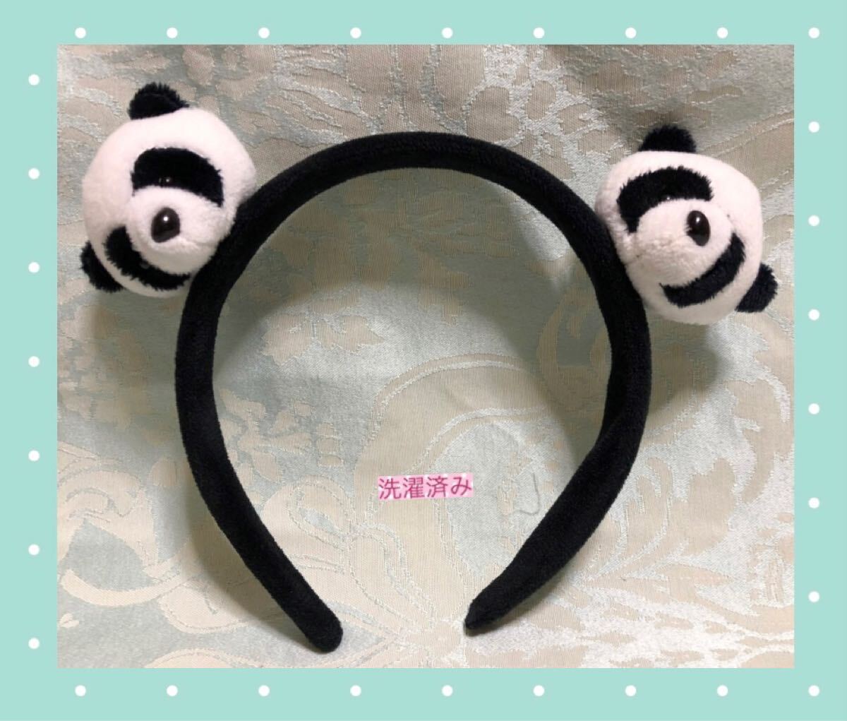 パンダカチューシャ パンダマスコット付 カチューシャ ヘアバンド パンダ ぬいぐるみ ぬいぐるみ付ヘアーアクセサリー ヘアーアクセサリー 拍卖