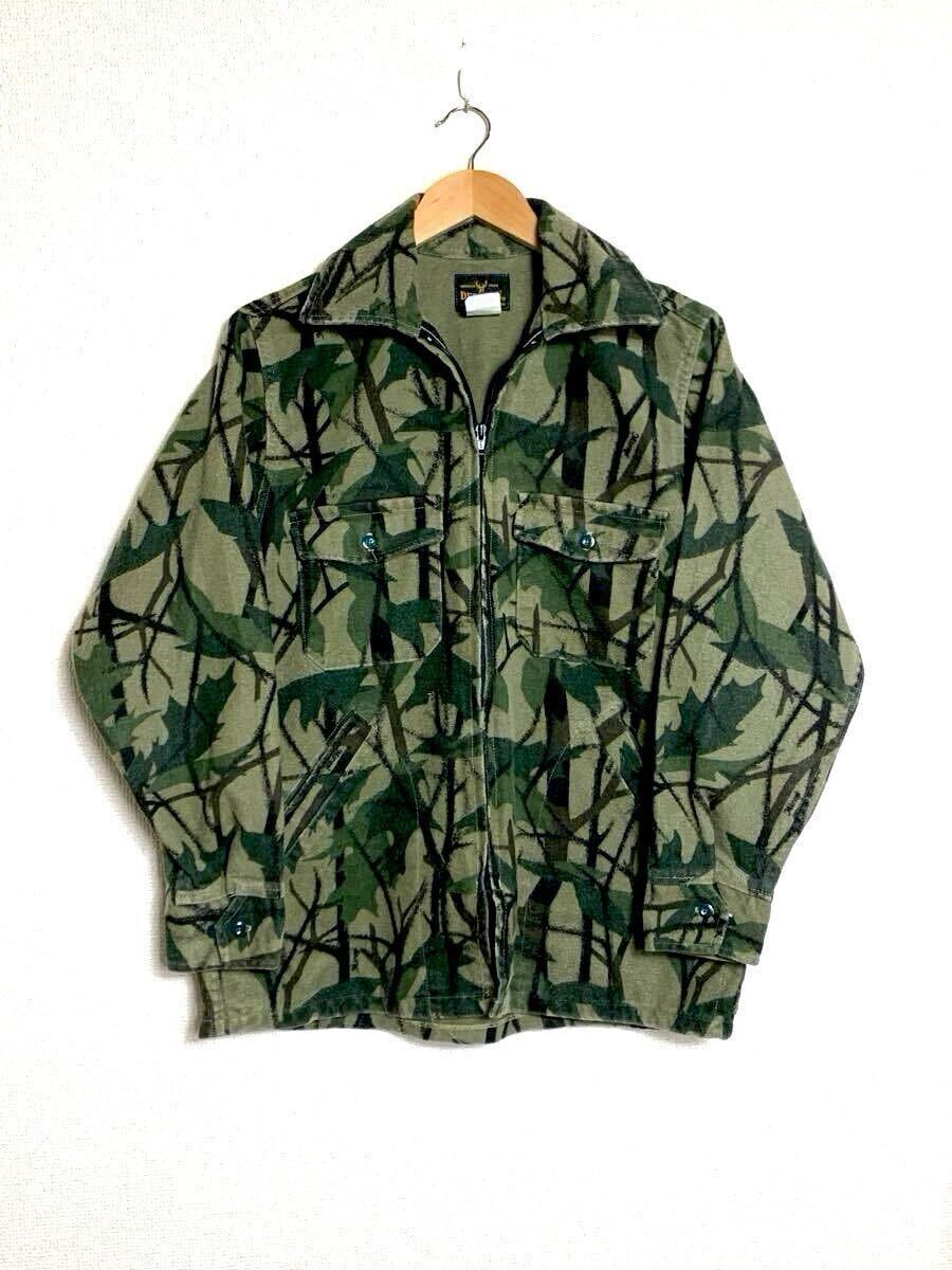 80s USA製 ビンテージ ミラージュカモ シャモアクロス ジャケット DEER SKIN カモフラ ブルゾン/ プレデター トライバル エルエルビーン拍卖