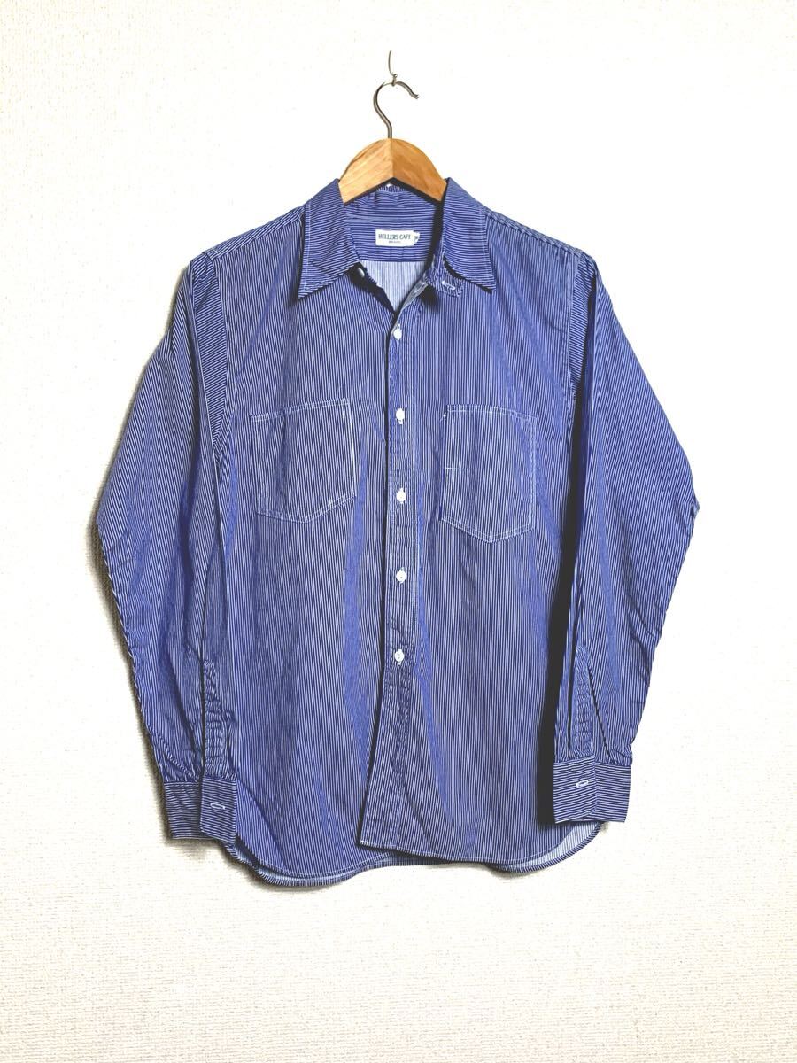 廃盤 WAREHOUSE ヘラーズカフェ ストライプ ワークシャツ ガチャポケ チンスト ウエアハウス ラリーズ ヒッコリー /フリーホイーラーズ 拍卖