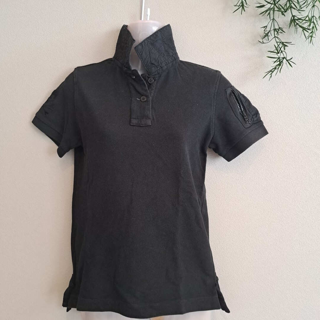 サイコバニー Psycho BUNNY ポロシャツ 半袖 レディース 黒 S ゴルフ トップス拍卖