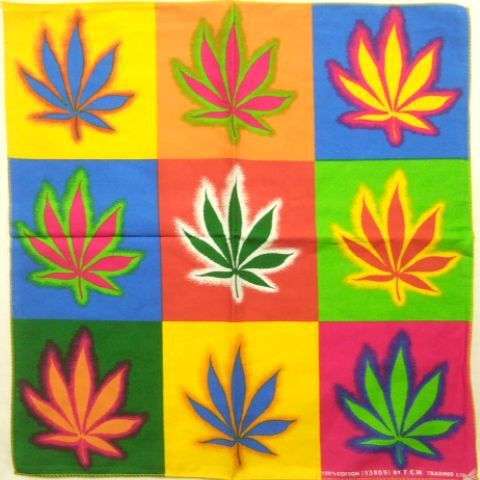 横浜最新 マリファナ 多色刷り☆魅惑のバンダナ marijuana メンズレディース 同梱4枚まで送料180円ξ☆Bξ ξ45拍卖