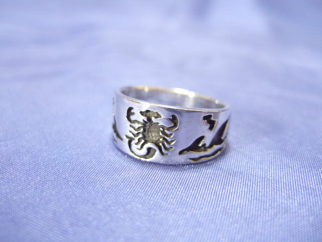 横浜最新 925SILVER銀リング さそり波 ♪ スコーピオン 17~24号 5.4~6.6g 送料無料ξgRξ ξ95s拍卖