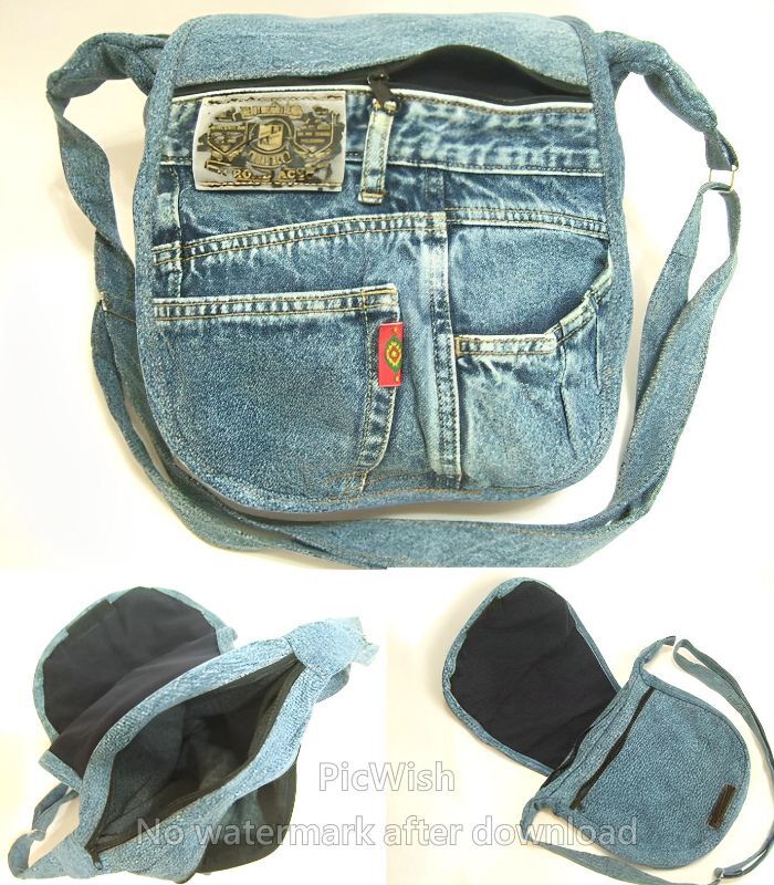 横浜最新 魅惑のデニムかぶせ付きショルダーバッグ♪リメイクオリジナルバッグ 横巾約27cm 縦27cm メンズレディース 送料無料ξblξ ξm34拍卖
