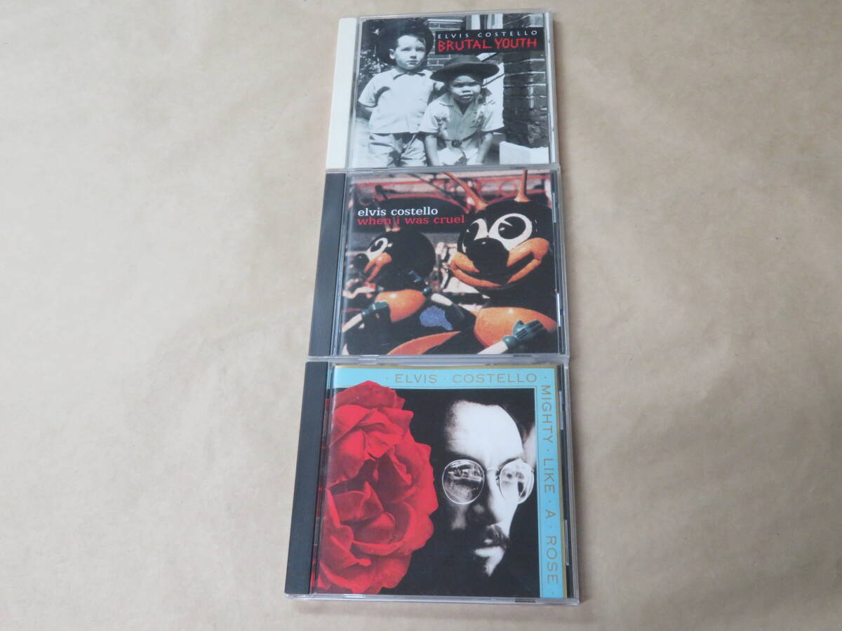 エルヴィス・コステロ CD3枚セット / ブルータル・ユース / ホエン・アイ・ワズ・クルーエル / Mighty Like a Rose(US盤) 拍卖