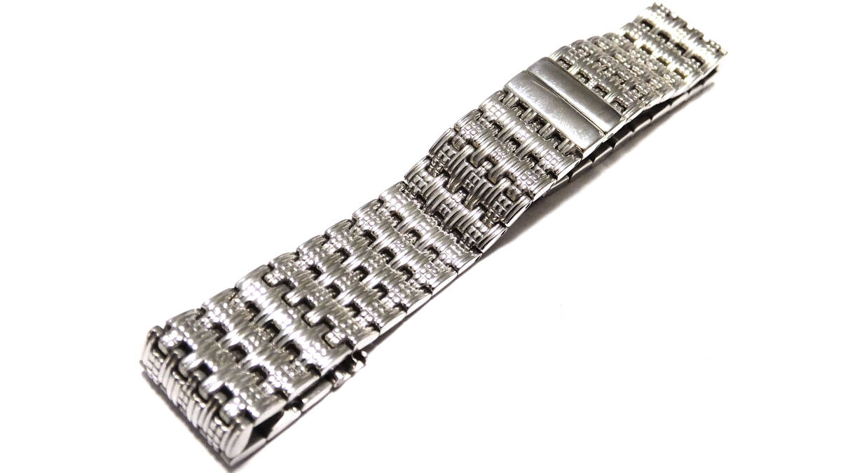 デッドストック 9連風無垢蛇腹仕様 ドット&筋線 バタフライバックル 18mm 409RDT1810拍卖