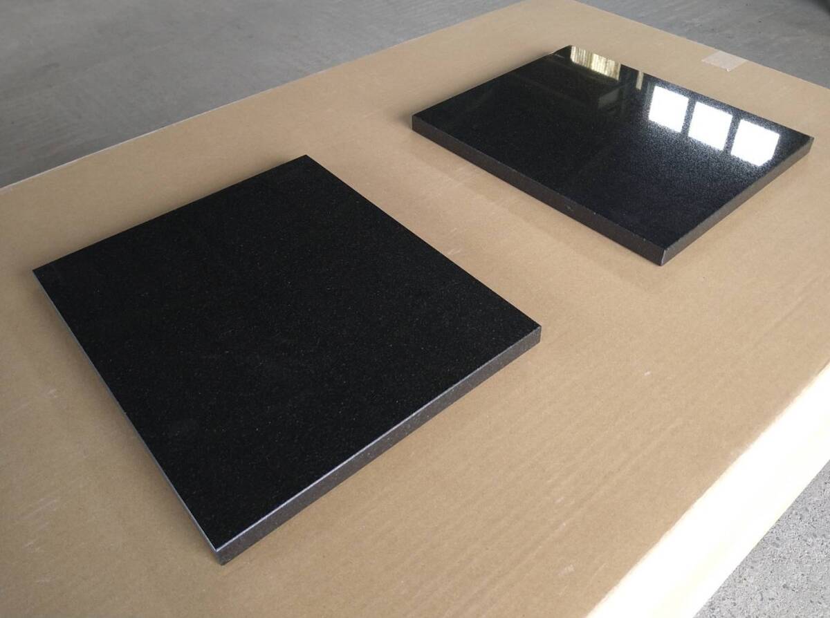高級 天然黒御影石 山西黒 オーディオボード ●300×250×17●5面磨き● 2枚セット ペア ●特価 送料無料拍卖