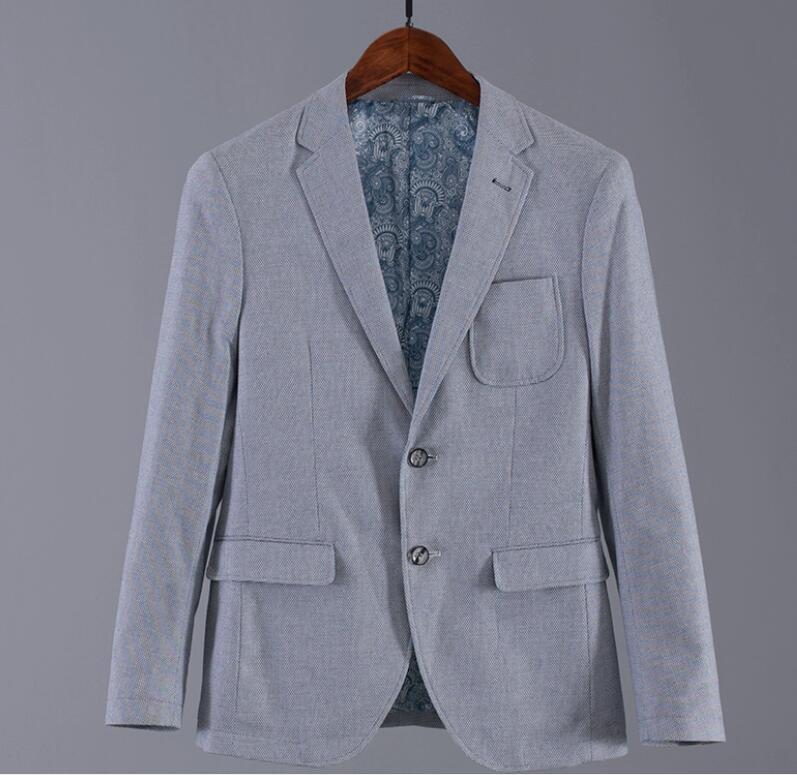 M 新品 綿麻混 メッシュ テーラードジャケット メンズ 薄手 通気性 微ストレッチ サマー ライトアウター 春夏 ブレザー/グレーサイズ選択可拍卖