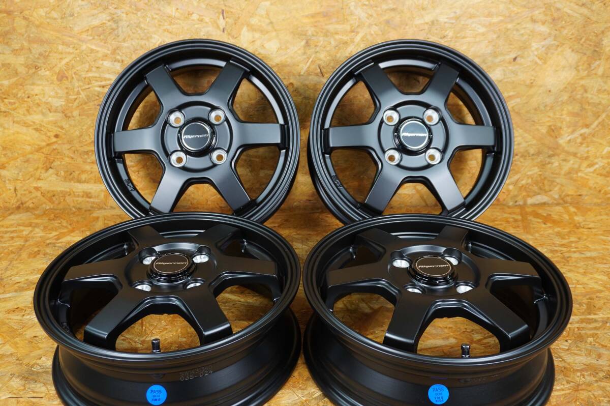 アルジェノン フェニーチェ RX5 13インチ 4.00B +43 4/100 マットブラック 4本セット 送料無料 軽自動車 軽バン拍卖