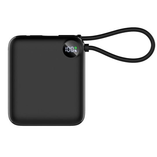 モバイルバッテリー 10000mAh PD対応 Type-Cケーブル内蔵 LAZOS(ラソス)L-MC-2/3423 ブラックx1本 モバイル充電器/送料無料メール便拍卖