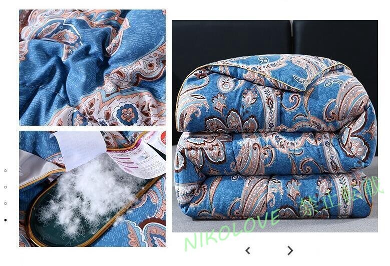 新品 秋冬羽毛布団シングル 3.5kgホワイトダックダウン95% ロング冬用掛け布団羽毛ふとん羽毛掛け布団50マス立体キルト暖かい7色 ブルー拍卖