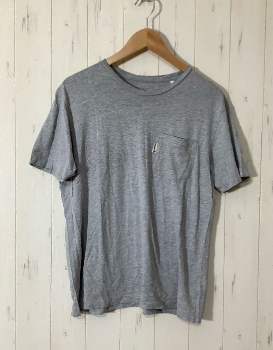 す1668 HRM ハリウッドランチマーケット 半袖Tシャツ 無地T 1 S グレー 胸ポケット 日本製拍卖