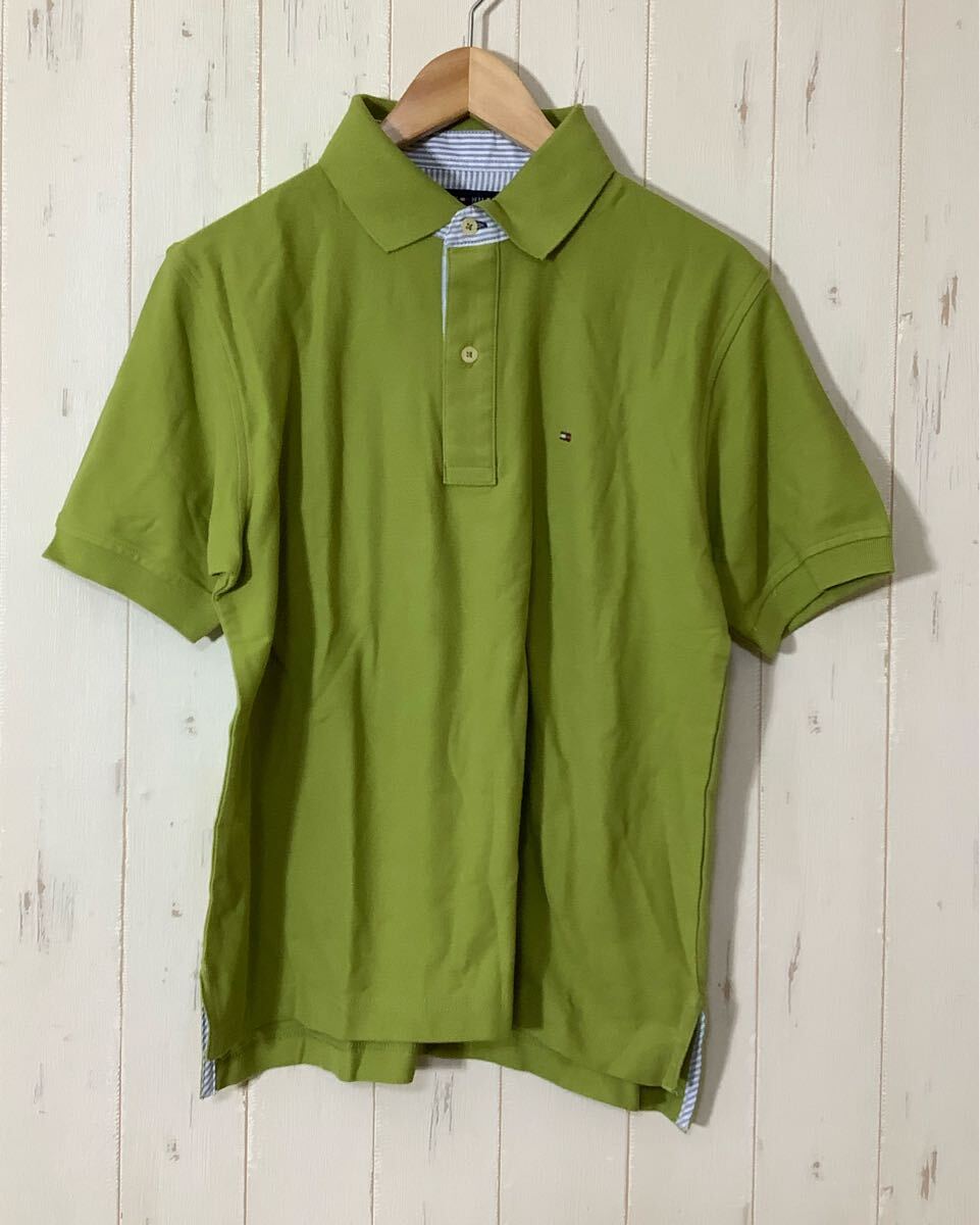 と1658 TOMMY HILFIGER トミーヒルフィガー 半袖ポロシャツ S グリーン系拍卖