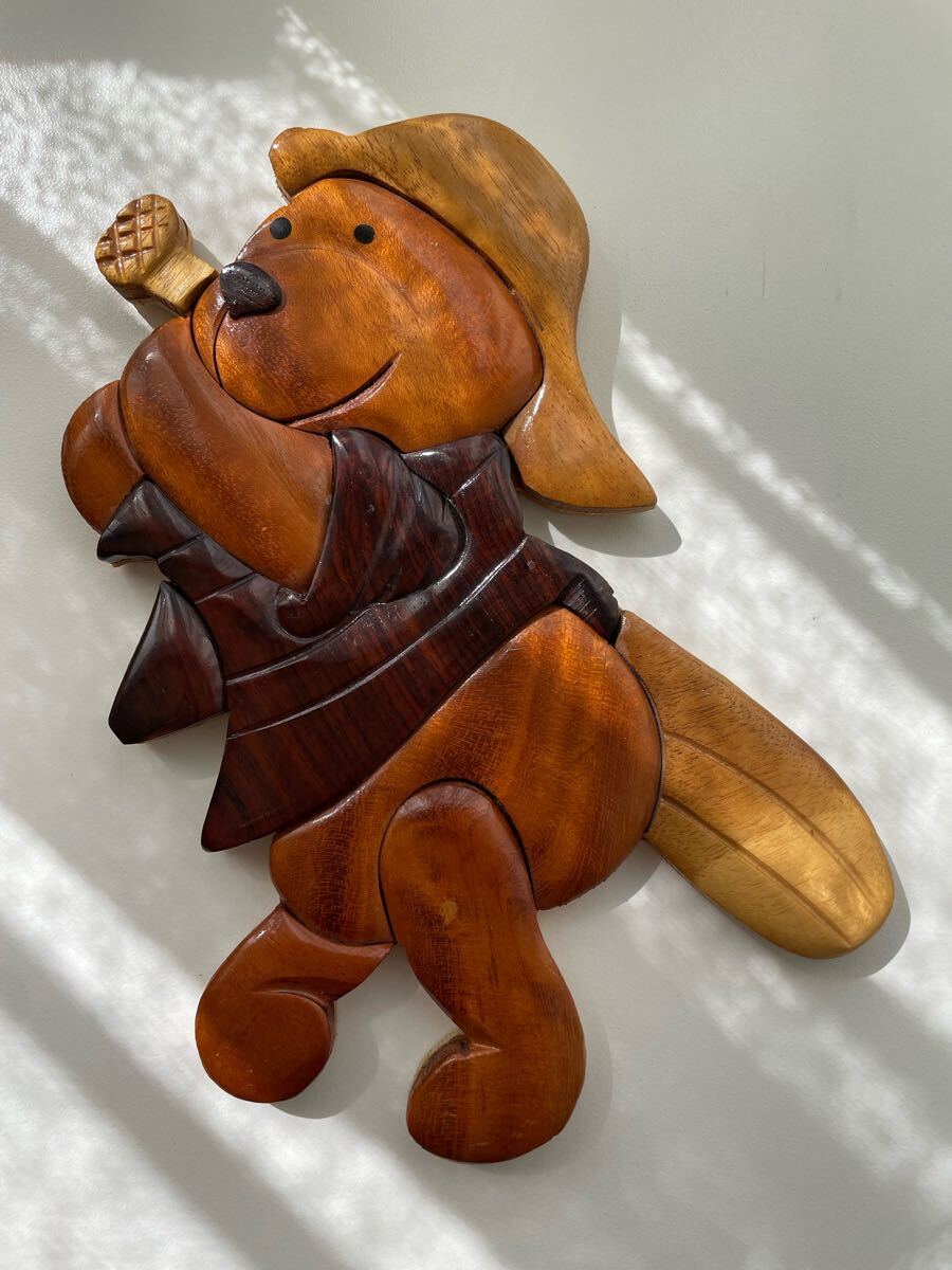 手作り木製品 壁掛け小物 アニマル 木彫り インテリア 海外製品拍卖