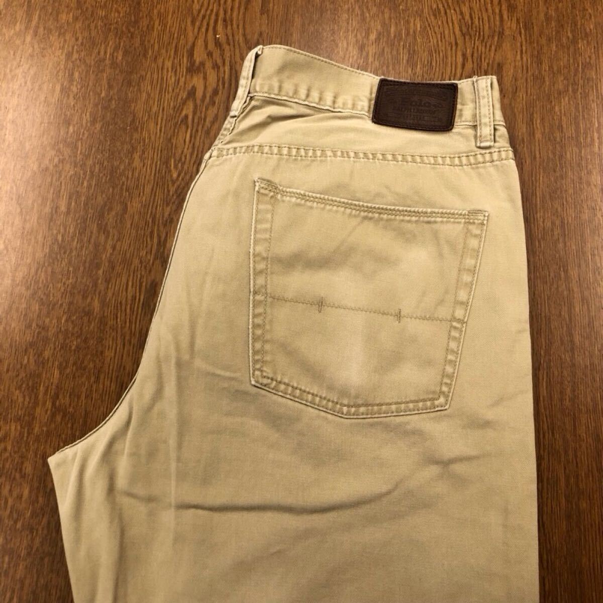 【GF009】POLO RALPH LAUREN W36 L32 カラーパンツ ベージュ メンズブランド古着 ポロ ラルフローレン 送料無料拍卖