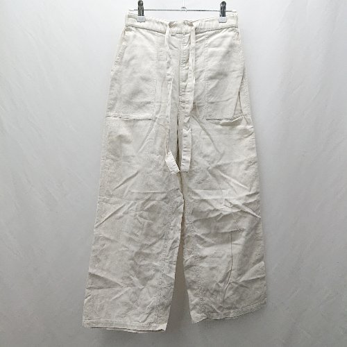 ◇ Θ SHIPS シップス ウエストゴム ストレートパンツ サイズS ホワイト系 レディース E拍卖