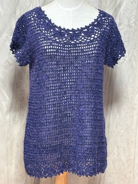 手編み!透かし編み半袖ニットセーター knitwear. a sweater a pullover.拍卖