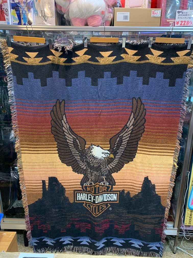 90's Harley-Davidson ハーレーダビッドソン ヴィンテージラグ USA製 アメリカ工場現地購入 90年代 レアアイテム カラー: 画像参照拍卖