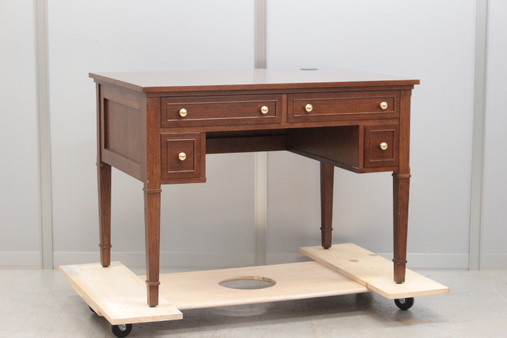 G0077 デスク 両袖 書斎 事務 机 作業台 パソコンデスク ワークデスク アンティーク調 ビンテージ インテリア 中古家具 東京発拍卖