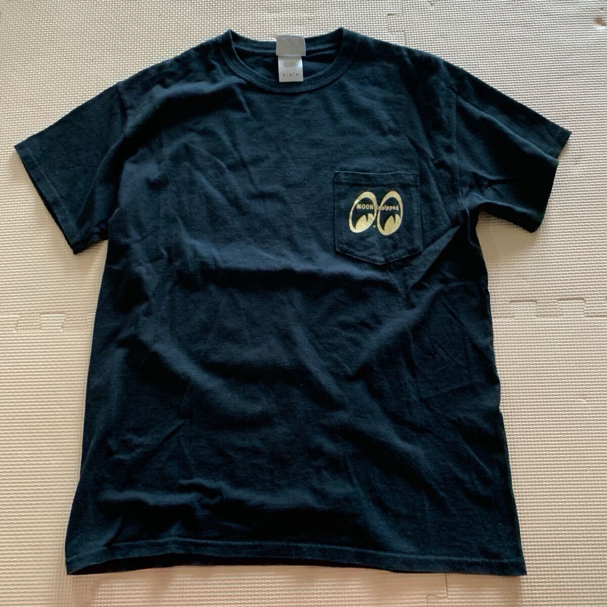 【Moon Equipped】ムーン イクイップド 半袖ポケットTシャツ Mサイズ ブラック MOONEYES ムーンアイズ拍卖