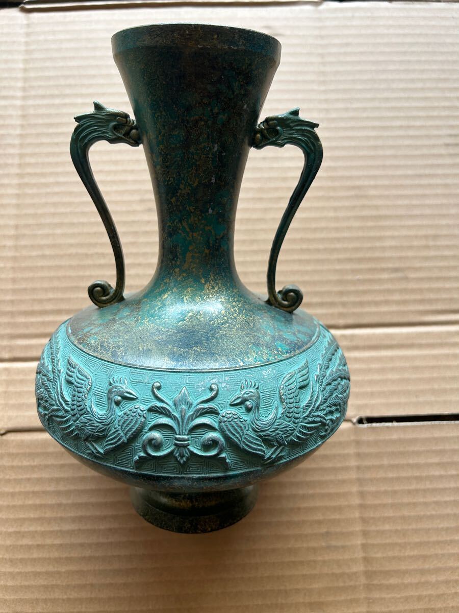 花瓶 花器 壺 花入 置物 金属工芸 インテリア レトロ 作 明 骨董拍卖