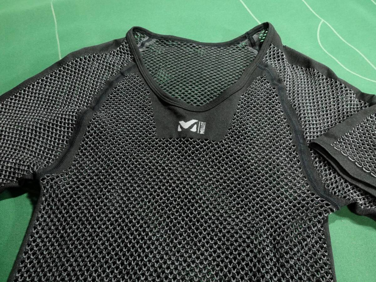 ▲MILLETミレー 吸汗速乾 メッシュ状素材 ベースレイヤー ドライナミック メッシュ ショートスリーブ ブラック MEN'S L-XL 美品!!!▲拍卖